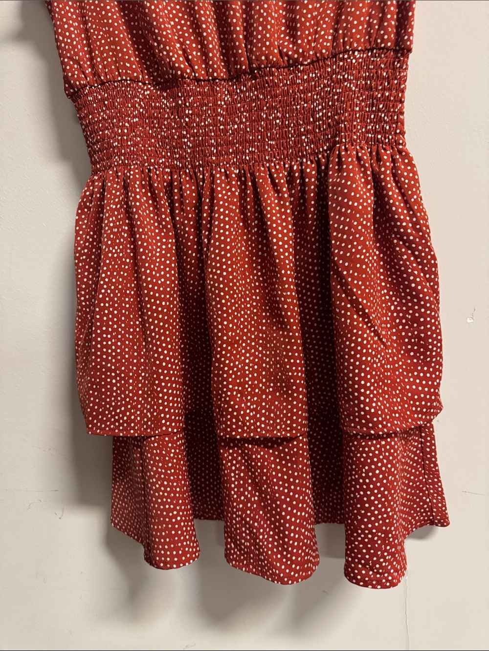 THML Red Polka Dot Ruffle Mini Dress - Picture 3 of 7